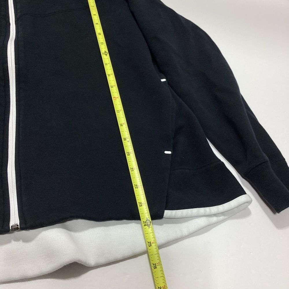 Nike Zip Front Hoodie Sweatshirt Wide Hem Black With White Detail Scuba Hood XXL - Picture 9 of 11